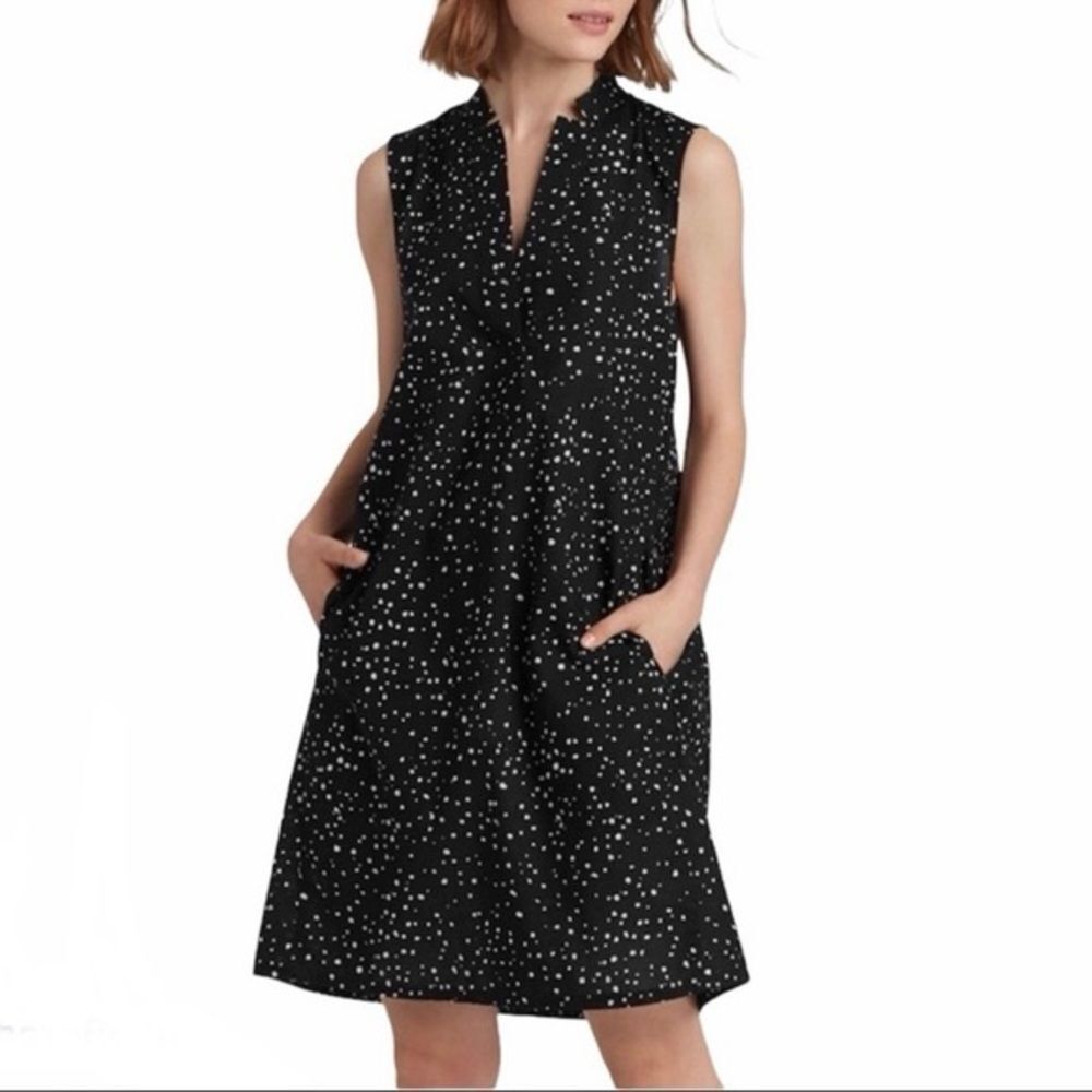 Eileen Fisher Women’s Organic Cotton Polka Dot Sleeveless Dress Size PM EUC